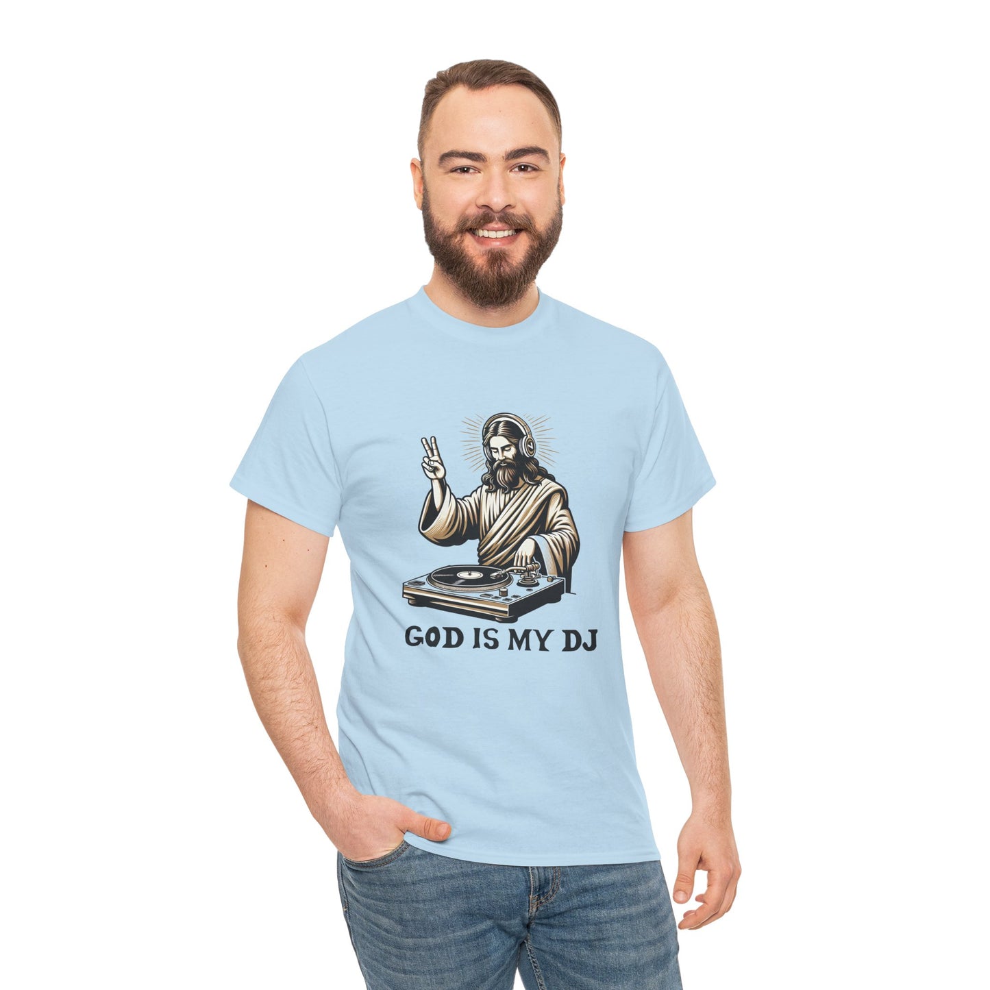 God is My DJ Funny Music Lover Gift Unisex Tee, Christian Humor Shirt, Softstyle T-Shirt