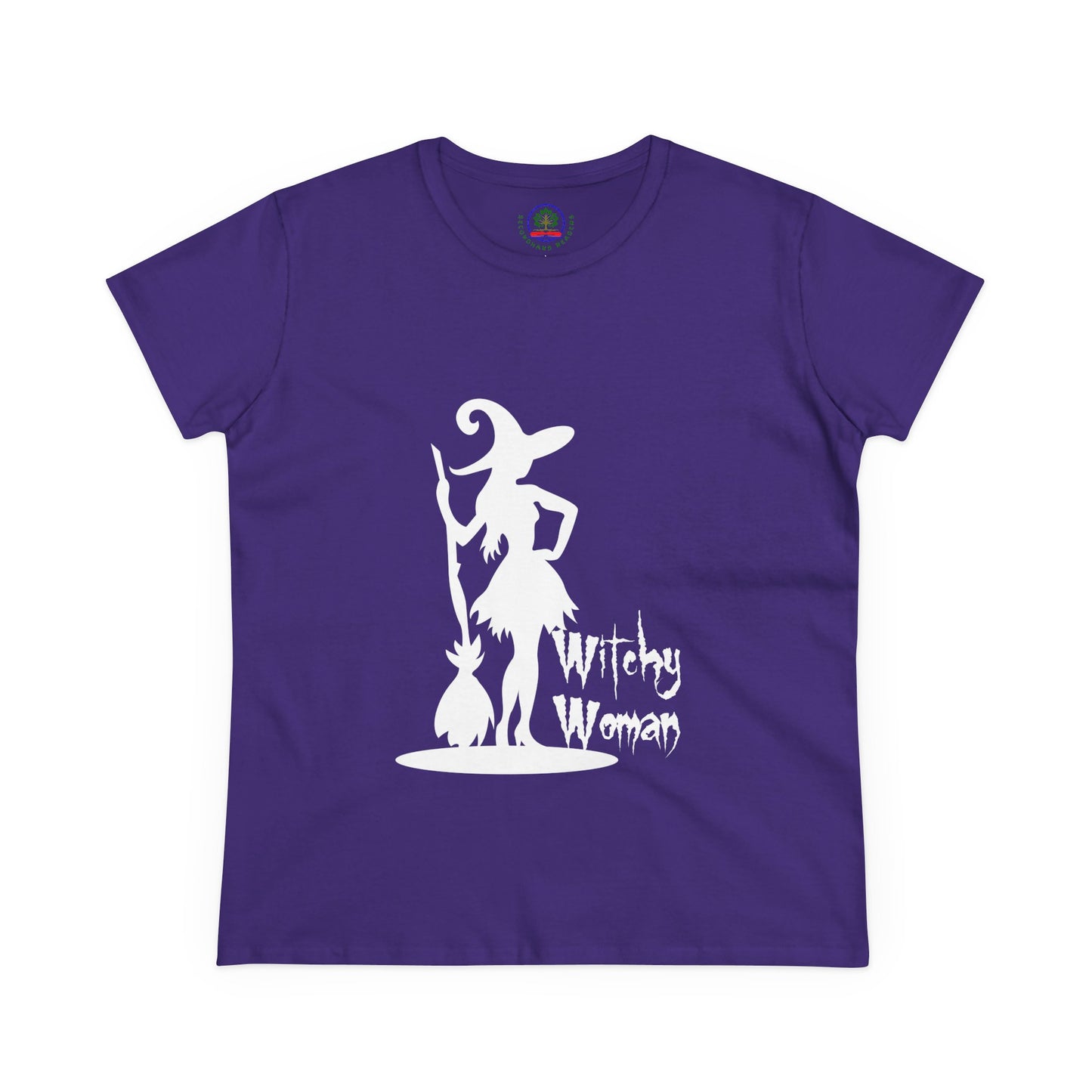 Witchy Woman Tee, Halloween Shirt, Women's Midweight Cotton Tee, Spooky Gift