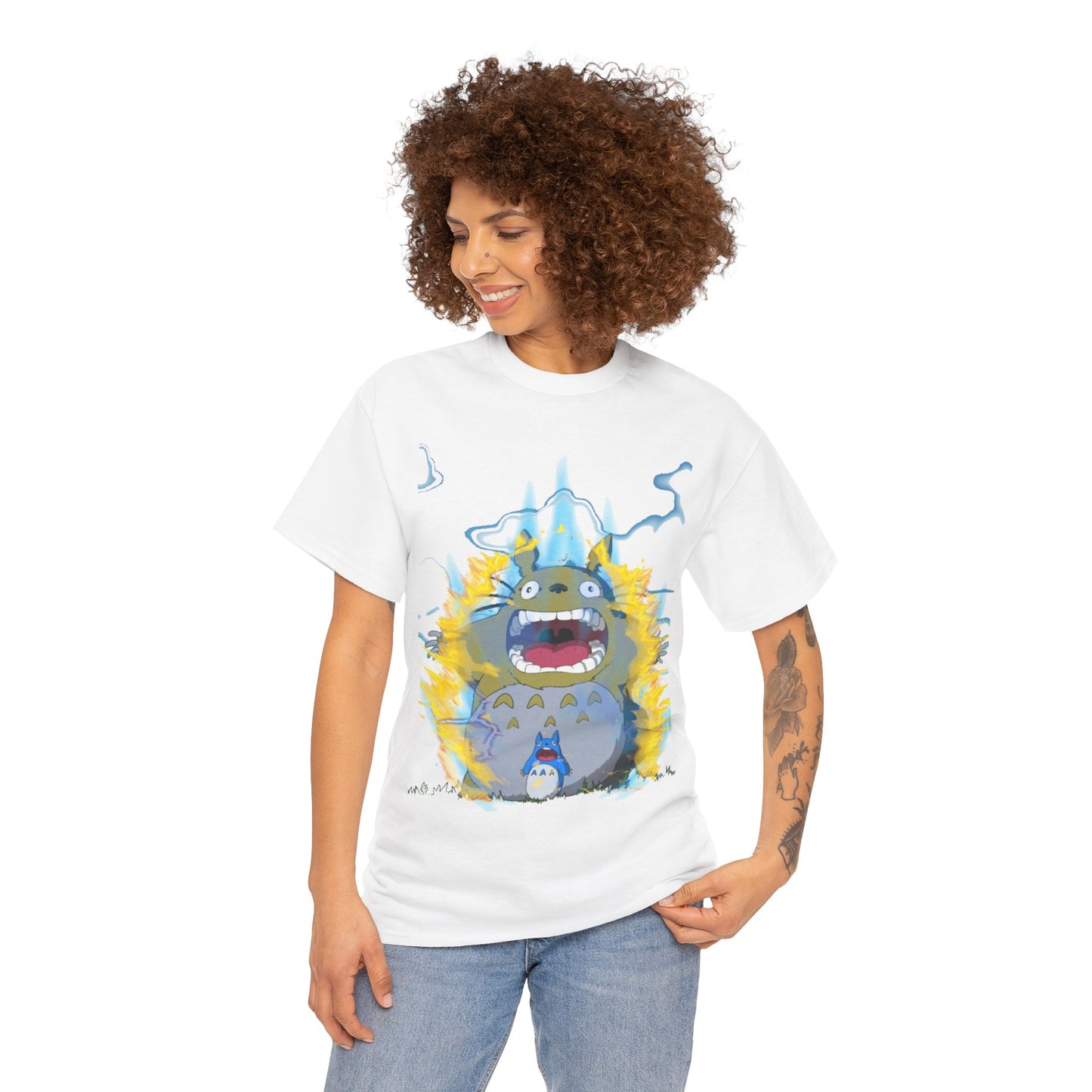 Anime Totoro Super Saiyan Unisex T-Shirt, Studio Ghibli Fun Dragon Ball