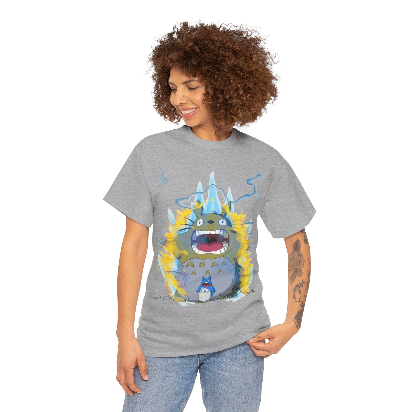 Anime Totoro Super Saiyan Unisex T-Shirt, Studio Ghibli Fun Dragon Ball