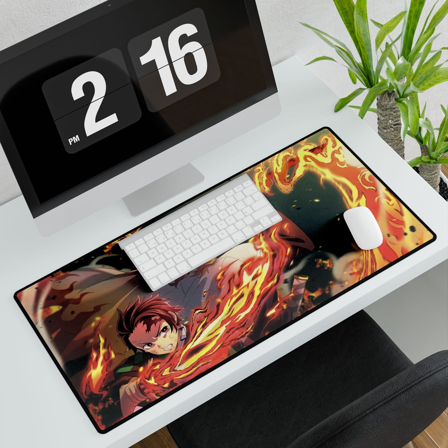 Anime Inspired Desk Mat, Tanjiro & Kyojuro Playmat, Demon Slayer, MTG TCG