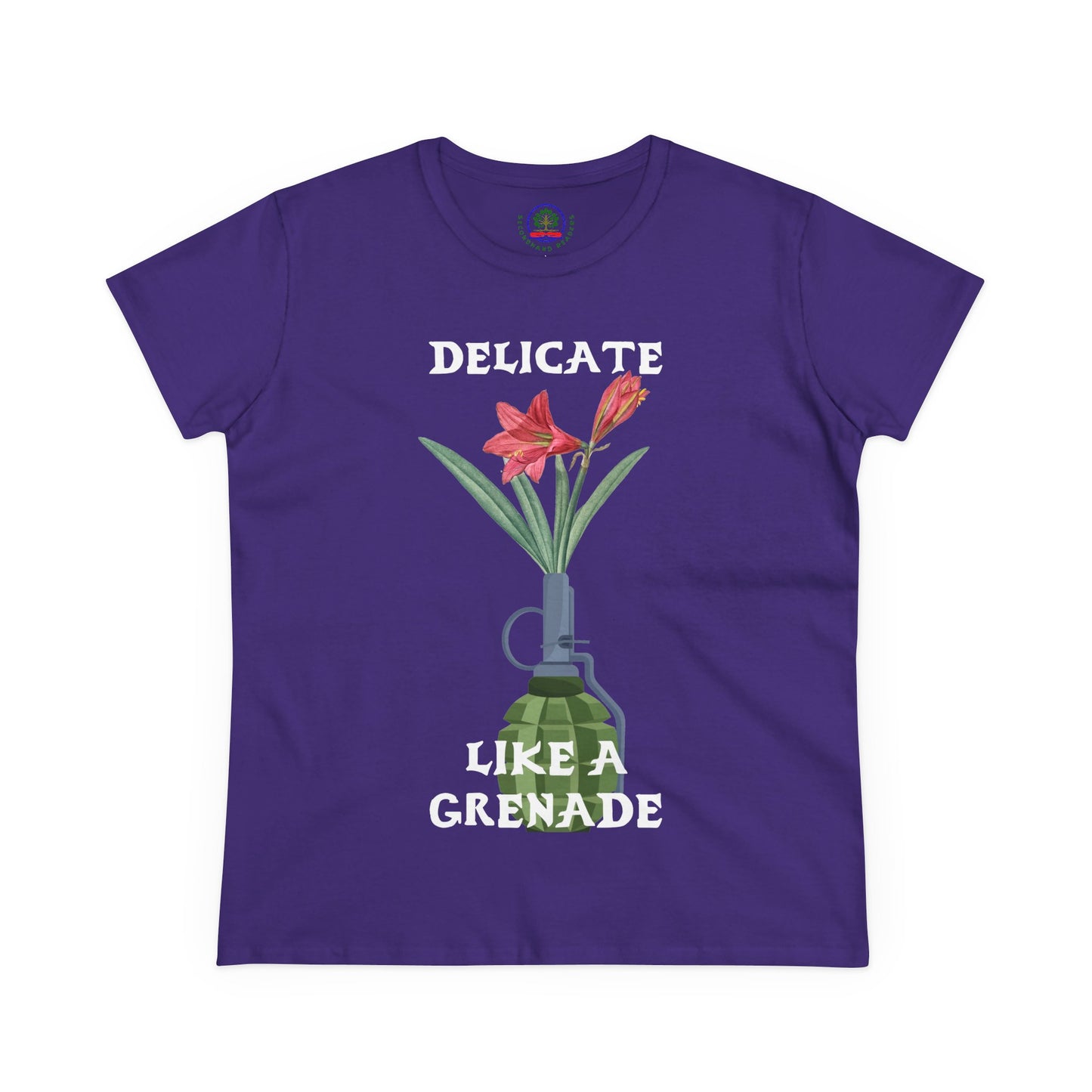 Delicate Like a Grenade Tee, Women's Cotton T-Shirt, Gift for Her, Sarcastic