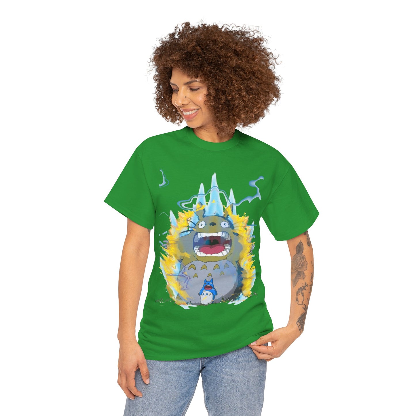Anime Totoro Super Saiyan Unisex T-Shirt, Studio Ghibli Fun Dragon Ball