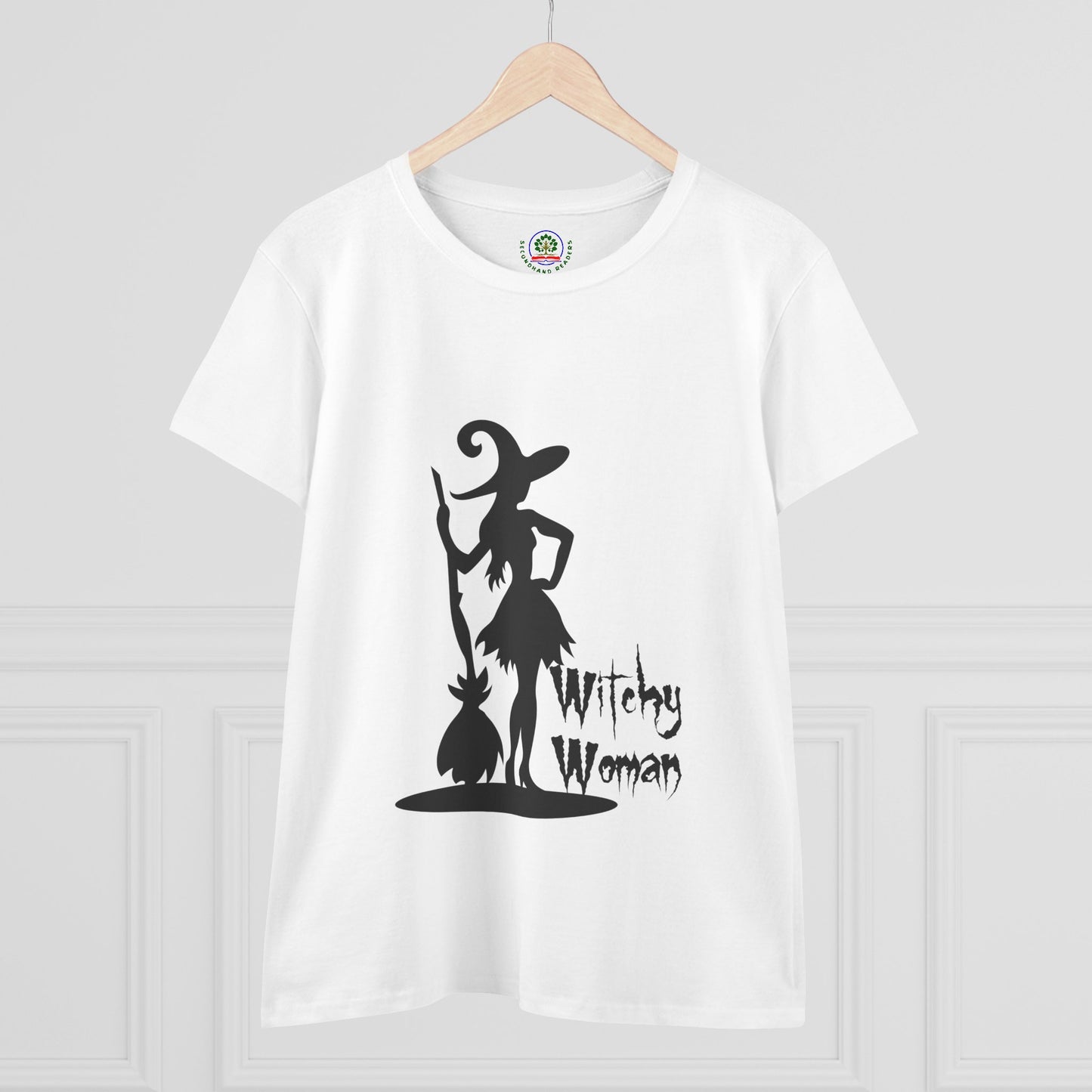 Witchy Woman Tee, Halloween Shirt, Women's Midweight Cotton Tee, Spooky Gift
