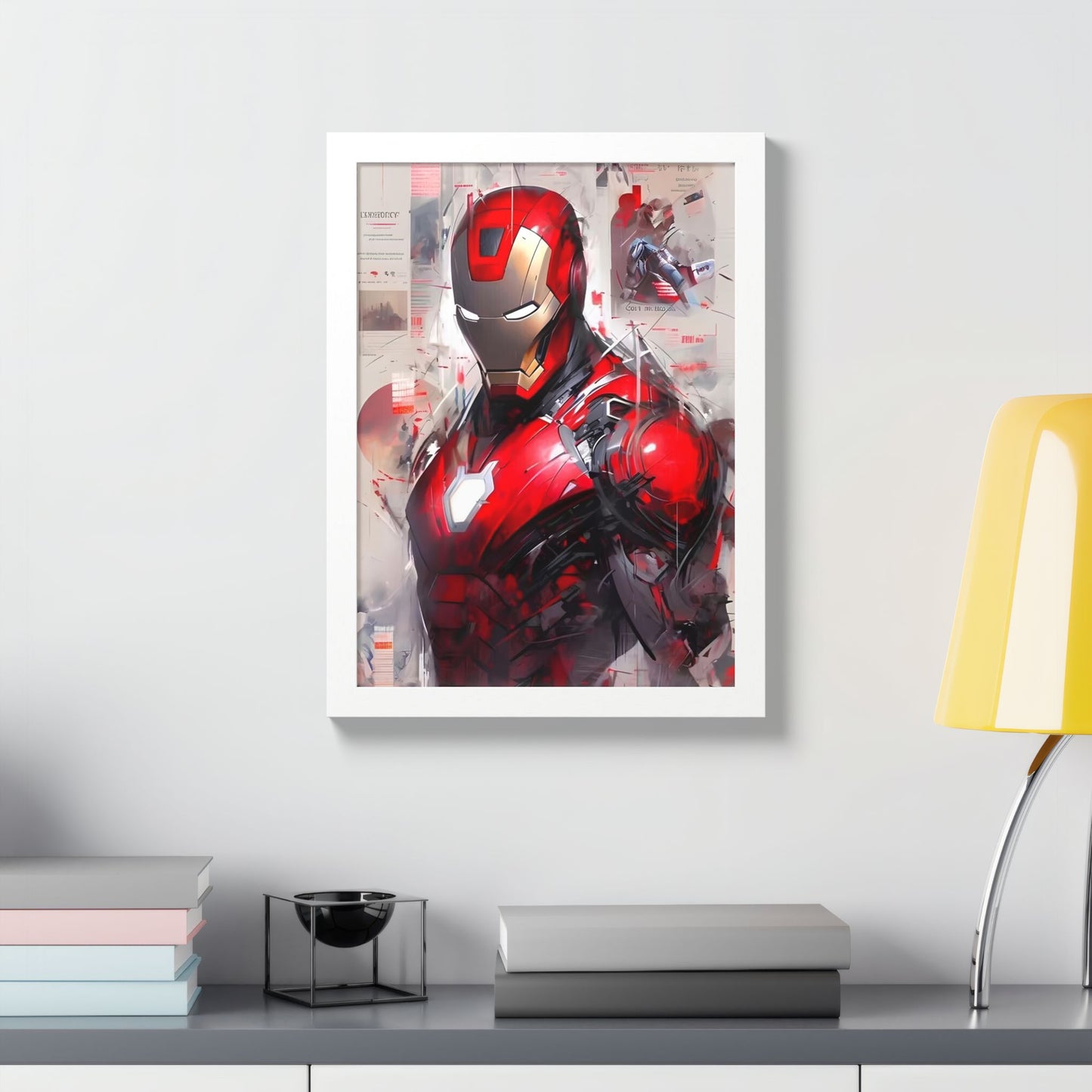 Ironman Poster, Comic Book Decor, Framed Wall Art, Marvel Art Gift, Geek Home