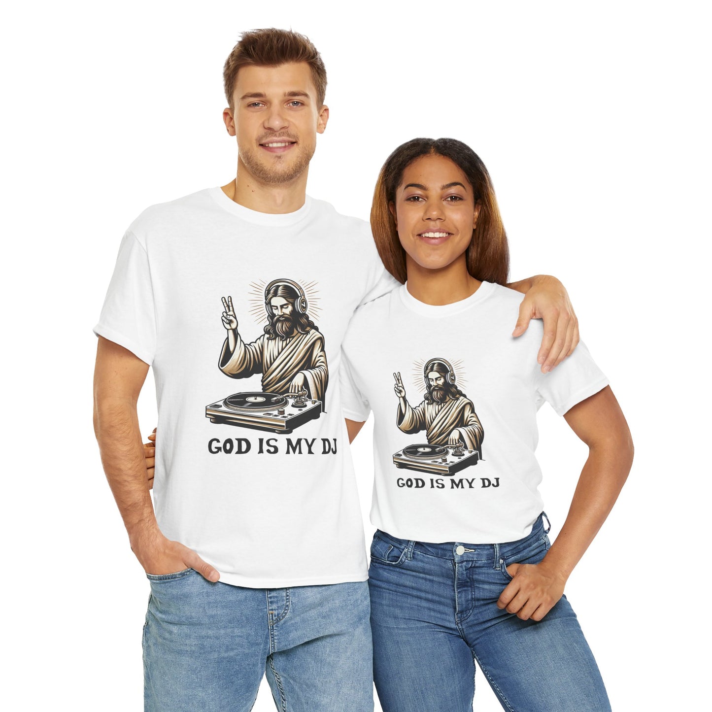 God is My DJ Funny Music Lover Gift Unisex Tee, Christian Humor Shirt, Softstyle T-Shirt