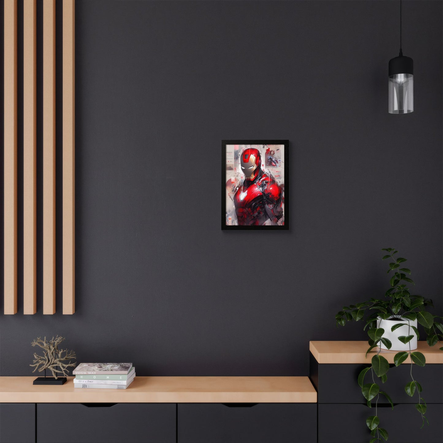 Ironman Poster, Comic Book Decor, Framed Wall Art, Marvel Art Gift, Geek Home