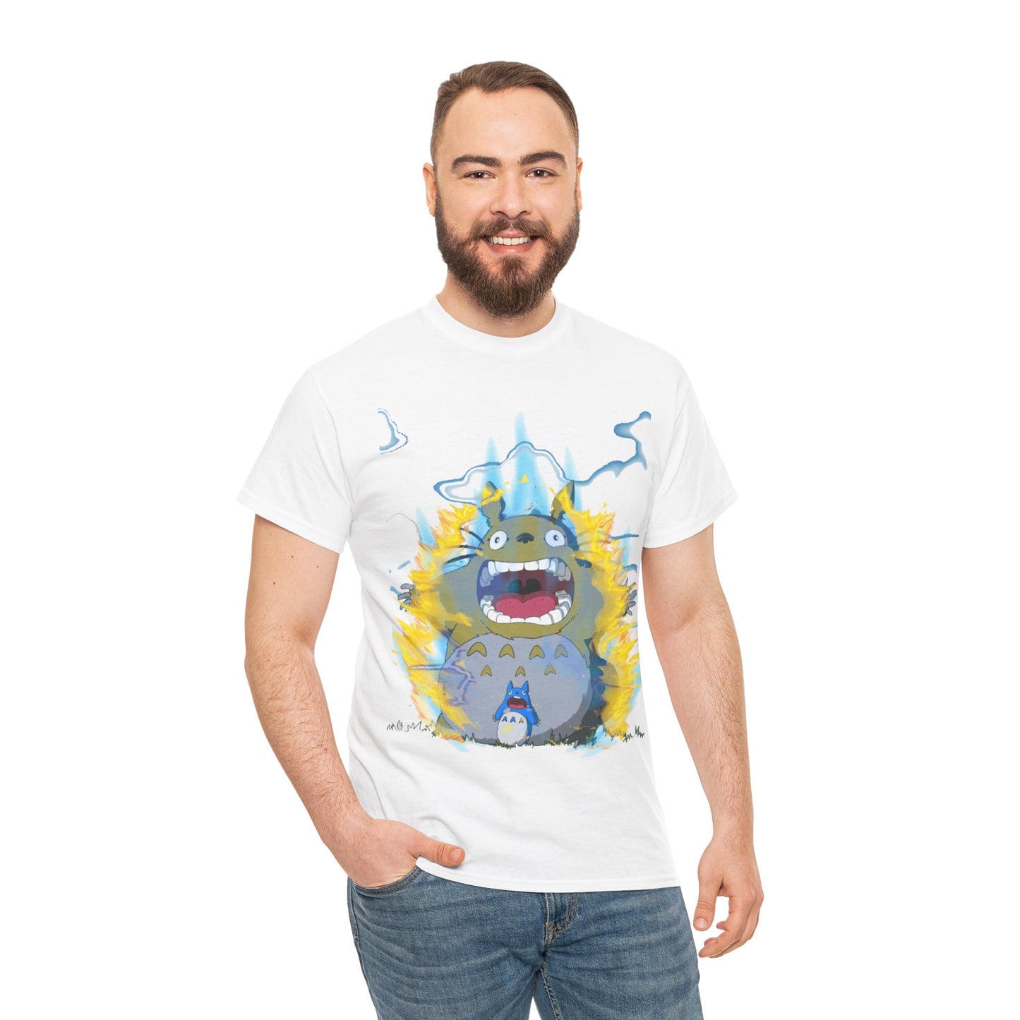 Anime Totoro Super Saiyan Unisex T-Shirt, Studio Ghibli Fun Dragon Ball