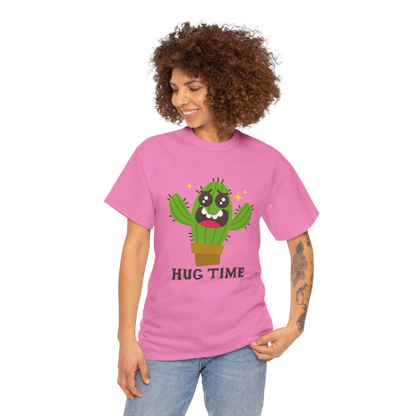 Cactus Hug Time T-Shirt, Plant Lover Gift, Funny Unisex Tee, Succulent Graphic