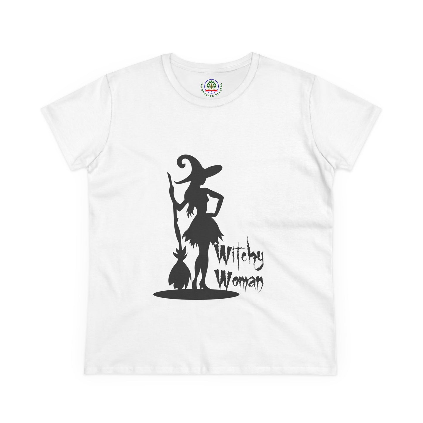 Witchy Woman Tee, Halloween Shirt, Women's Midweight Cotton Tee, Spooky Gift