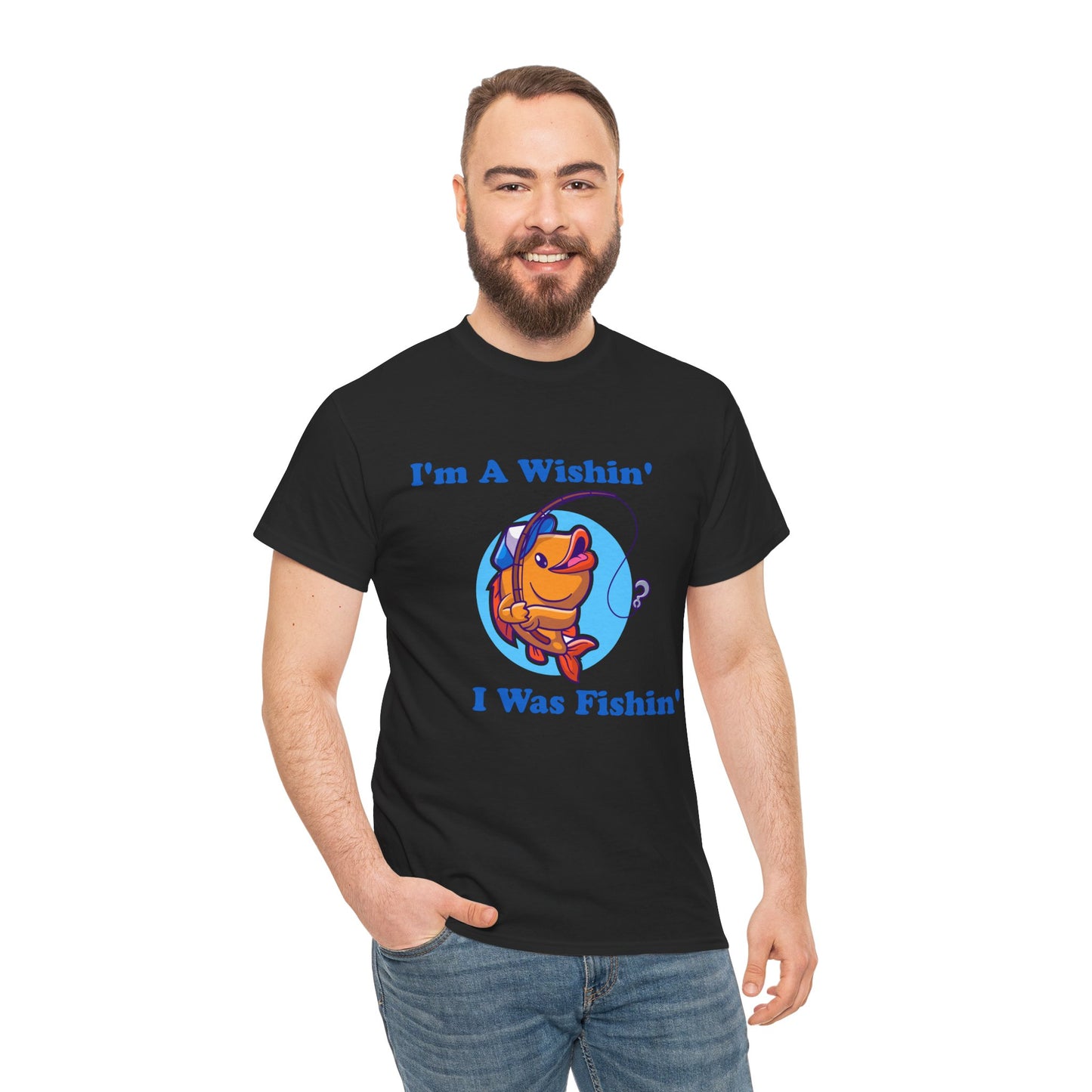 Funny Fishing T-Shirt, I'm A Wishin' I Was Fishin', Unisex Soft Tee, Fisherman