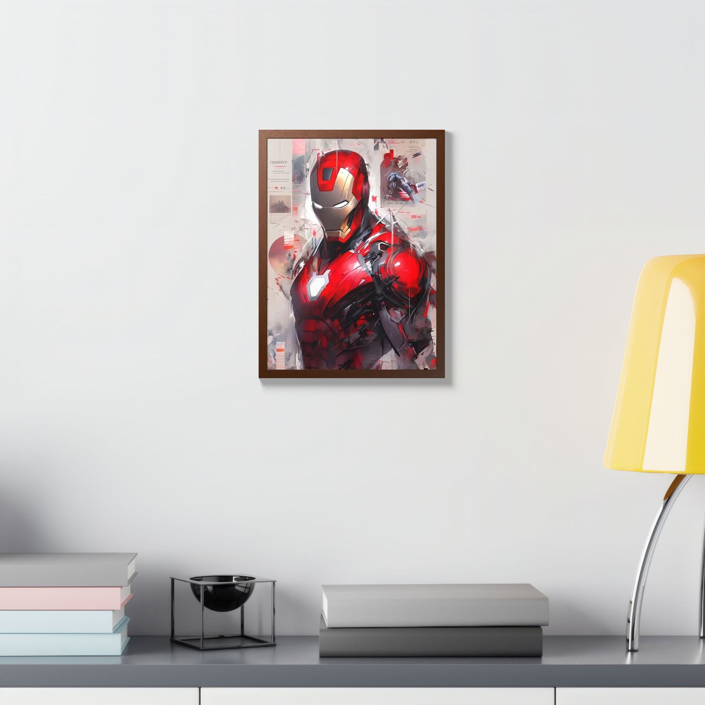 Ironman Poster, Comic Book Decor, Framed Wall Art, Marvel Art Gift, Geek Home