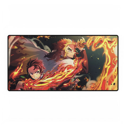 Anime Inspired Desk Mat, Tanjiro & Kyojuro Playmat, Demon Slayer, MTG TCG