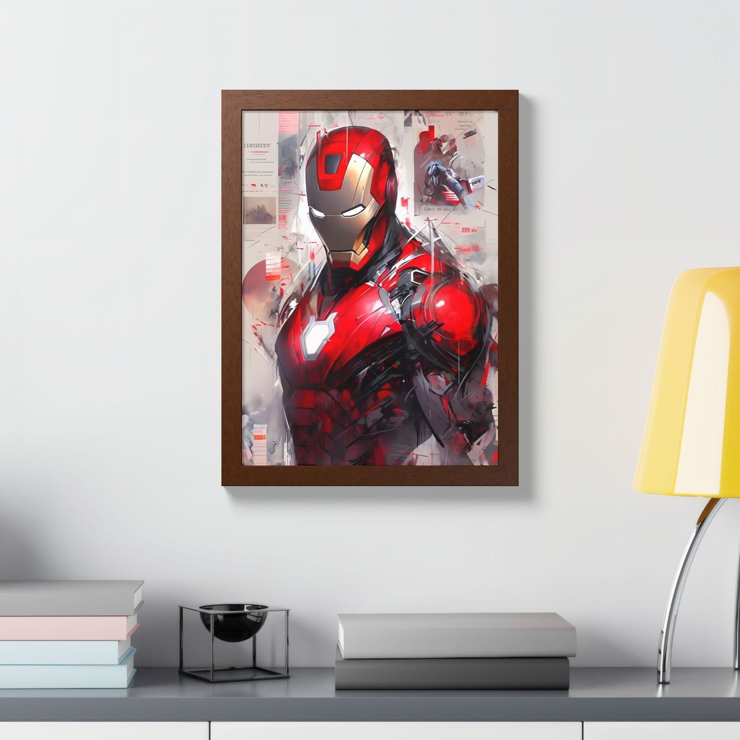 Ironman Poster, Comic Book Decor, Framed Wall Art, Marvel Art Gift, Geek Home