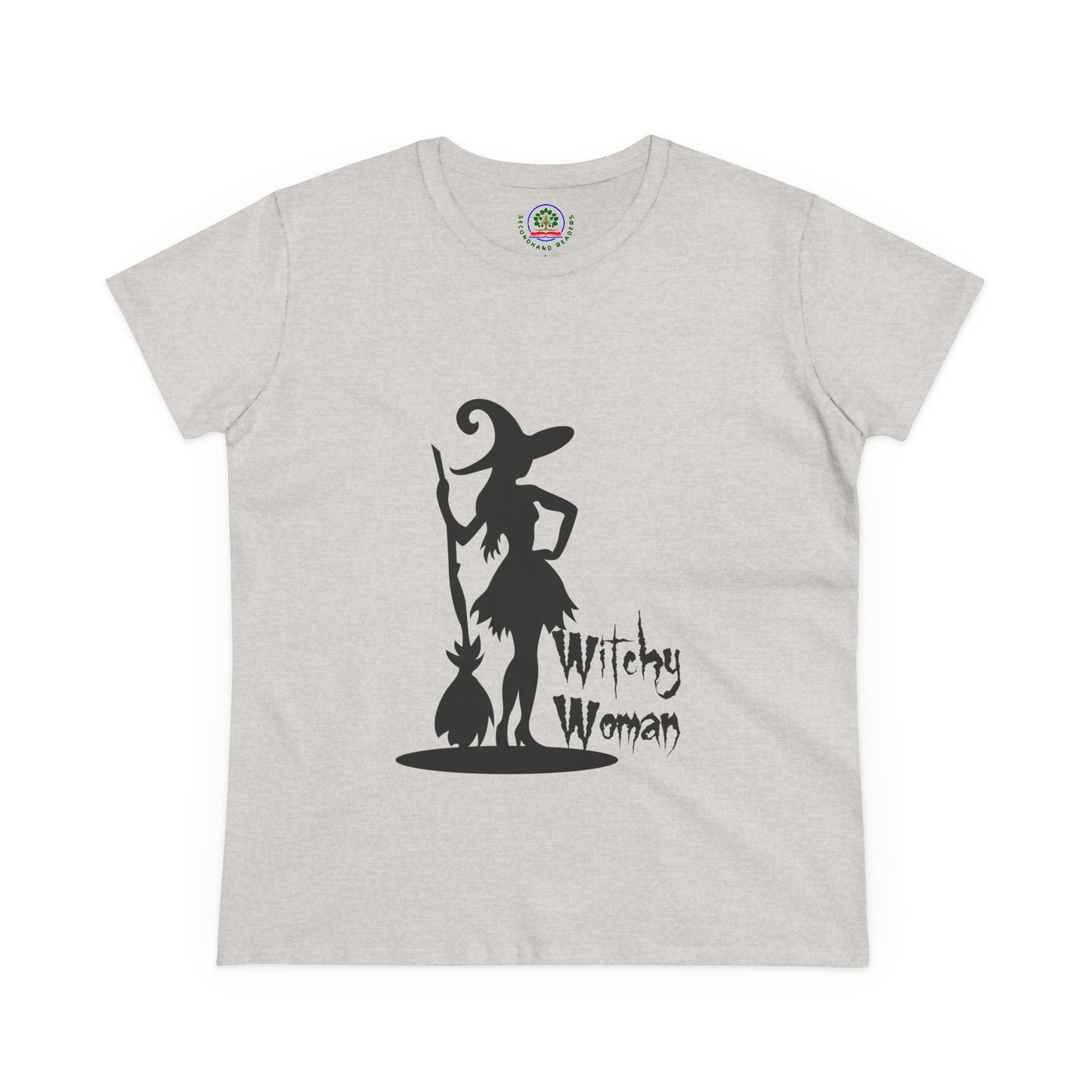 Witchy Woman Tee, Halloween Shirt, Women's Midweight Cotton Tee, Spooky Gift