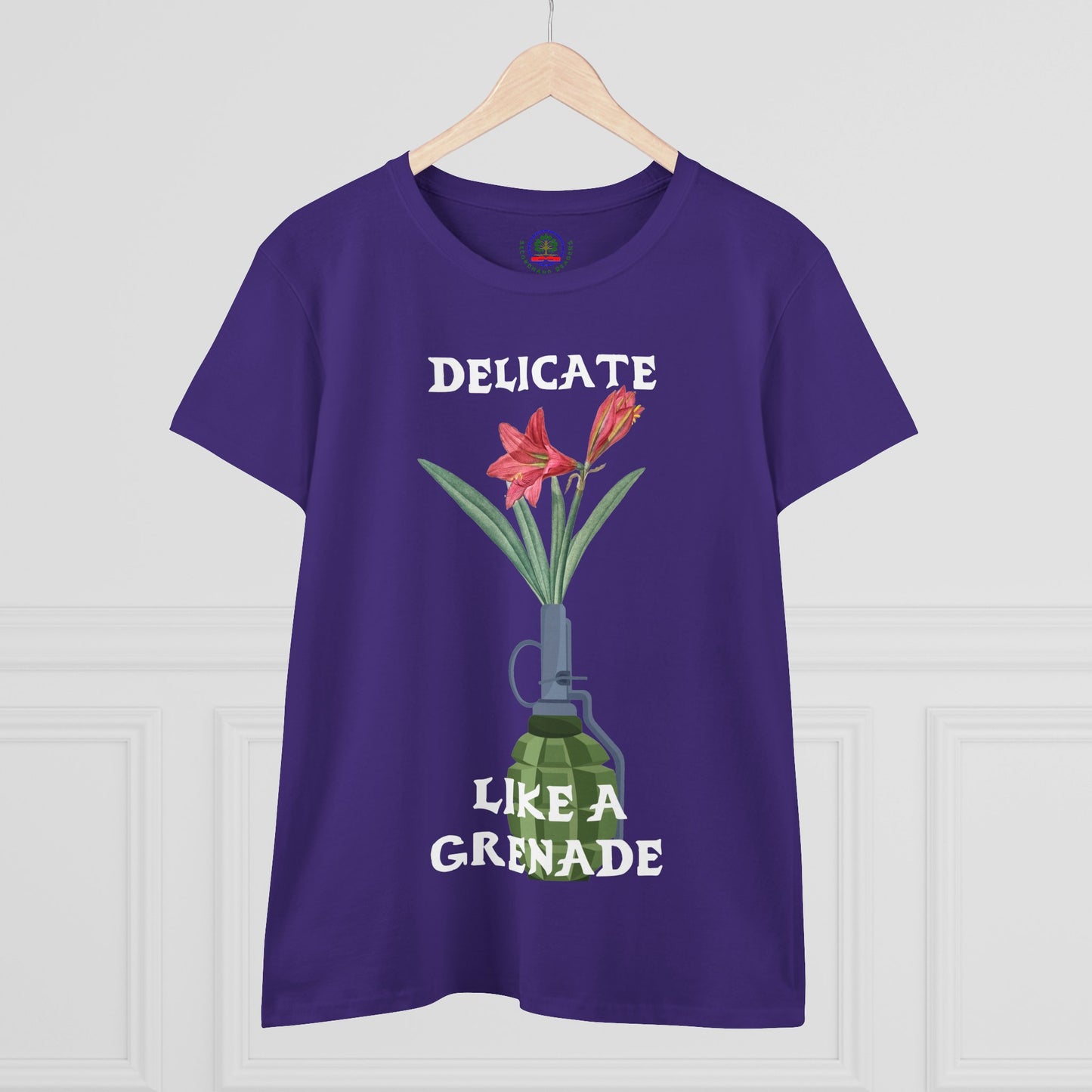 Delicate Like a Grenade Tee, Women's Cotton T-Shirt, Gift for Her, Sarcastic