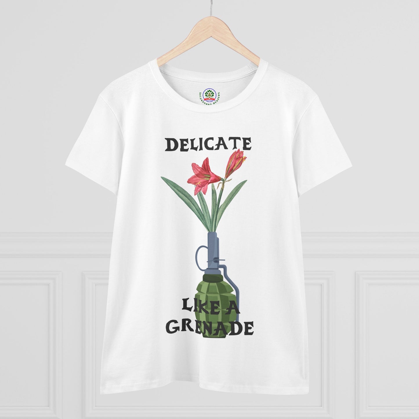 Delicate Like a Grenade Tee, Women's Cotton T-Shirt, Gift for Her, Sarcastic