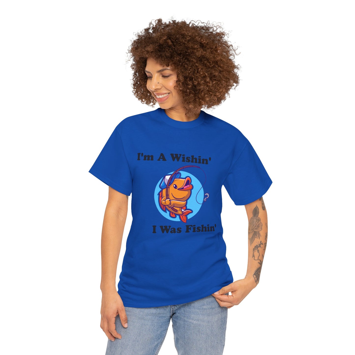 Funny Fishing T-Shirt, I'm A Wishin' I Was Fishin', Unisex Soft Tee, Fisherman