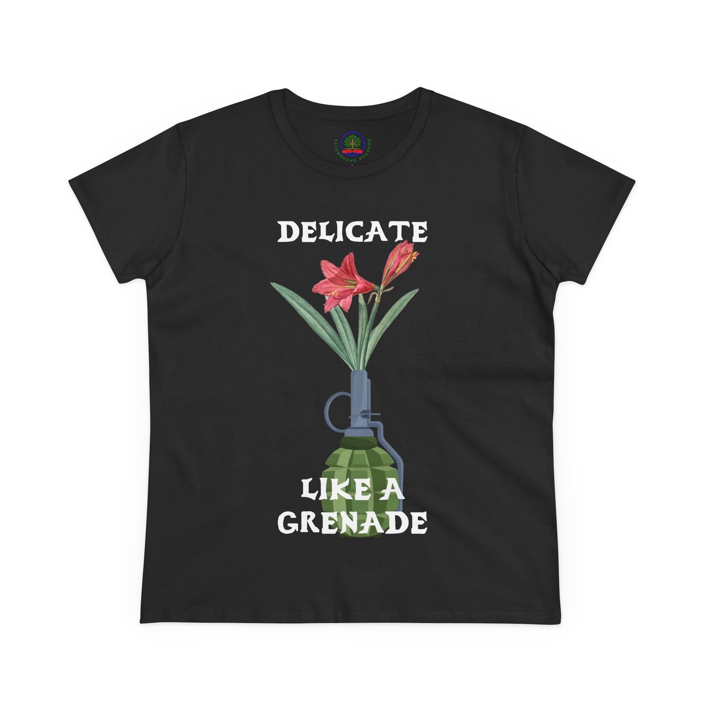 Delicate Like a Grenade Tee, Women's Cotton T-Shirt, Gift for Her, Sarcastic