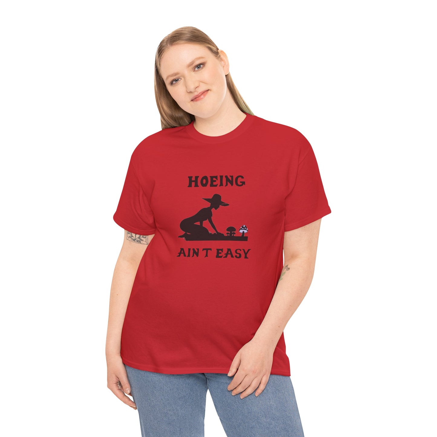 Funny Gardening T-Shirt, Hoeing Ain't Easy Tee, Gift for Gardeners, Plant Lovers
