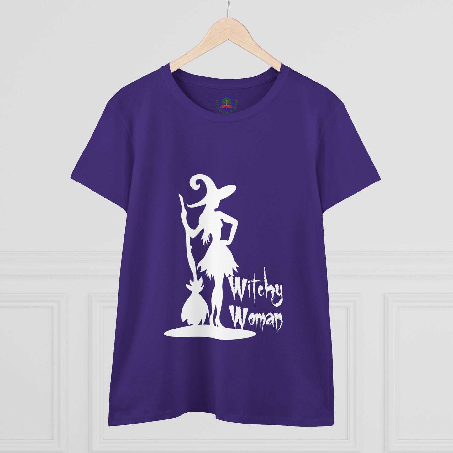 Witchy Woman Tee, Halloween Shirt, Women's Midweight Cotton Tee, Spooky Gift
