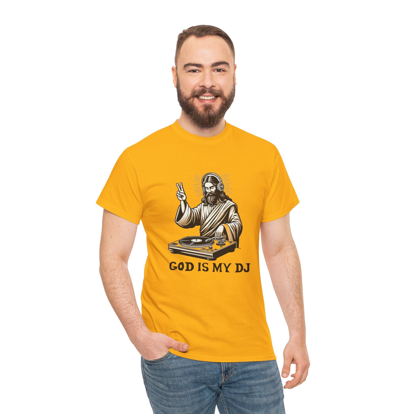God is My DJ Funny Music Lover Gift Unisex Tee, Christian Humor Shirt, Softstyle T-Shirt