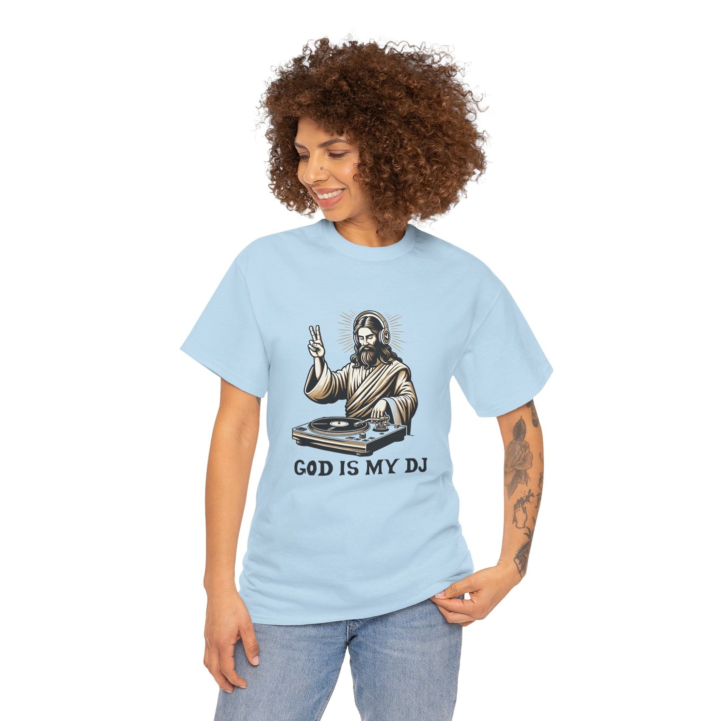 God is My DJ Funny Music Lover Gift Unisex Tee, Christian Humor Shirt, Softstyle T-Shirt