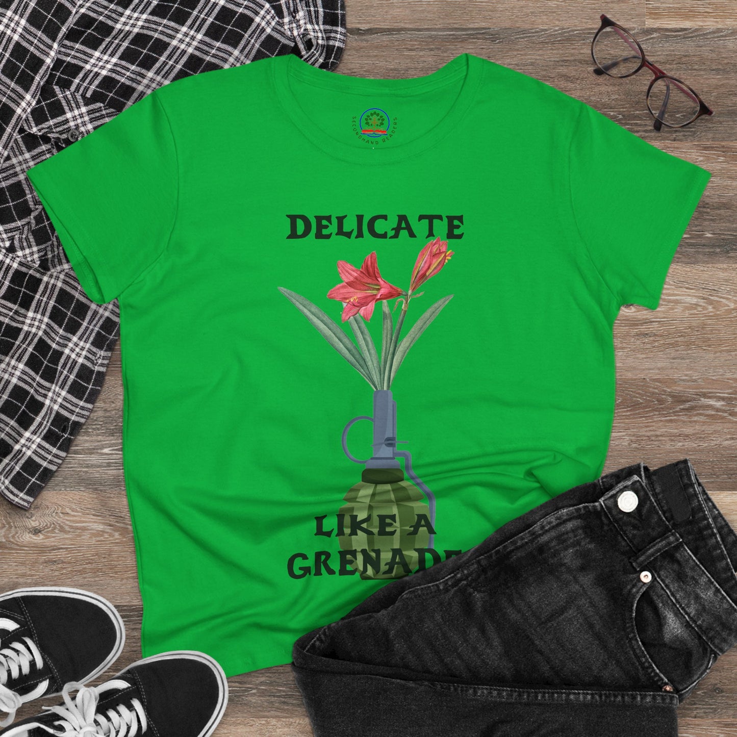 Delicate Like a Grenade Tee, Women's Cotton T-Shirt, Gift for Her, Sarcastic