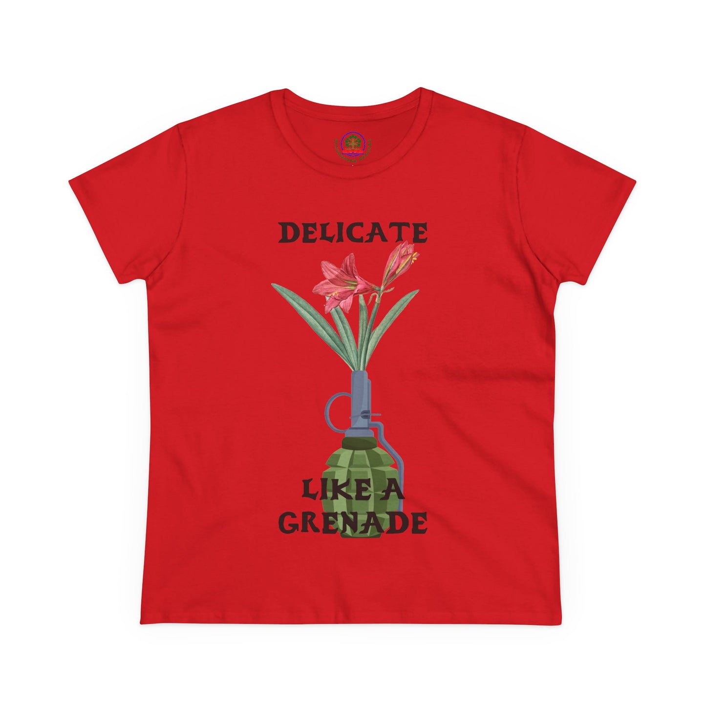 Delicate Like a Grenade Tee, Women's Cotton T-Shirt, Gift for Her, Sarcastic