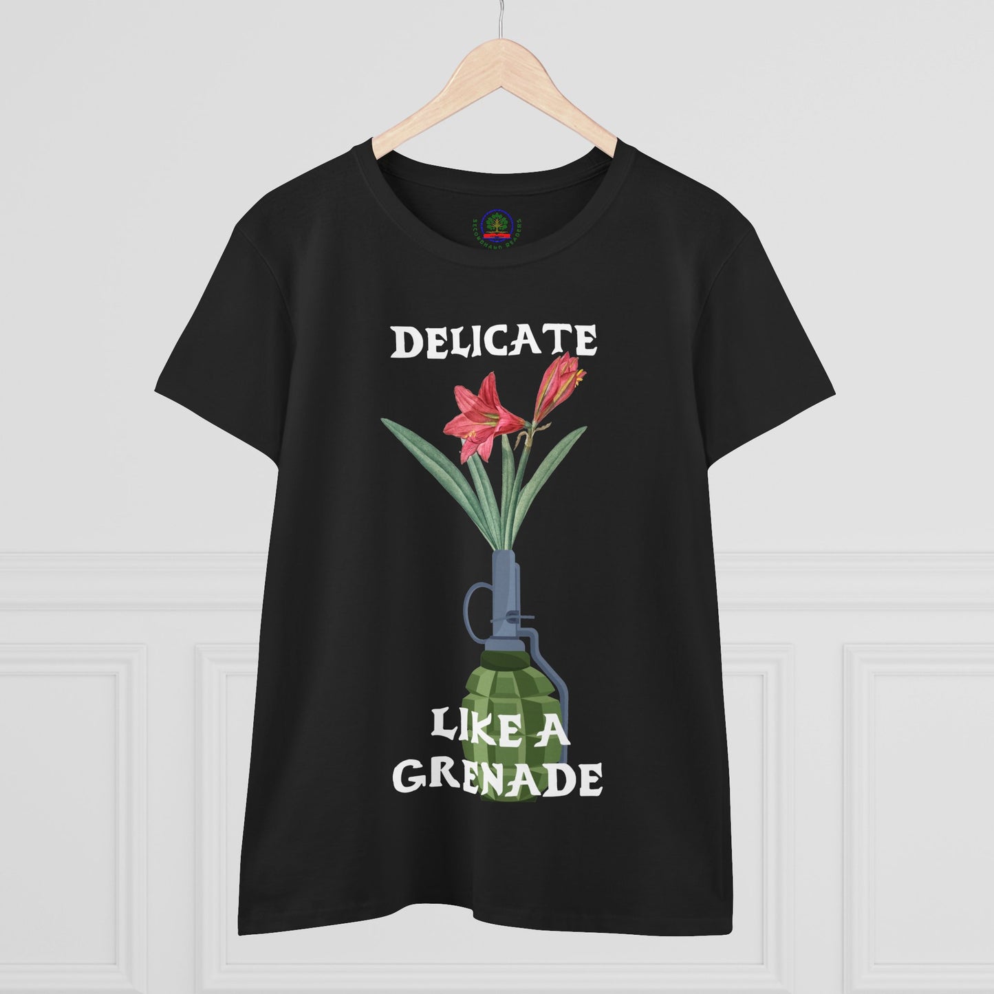 Delicate Like a Grenade Tee, Women's Cotton T-Shirt, Gift for Her, Sarcastic