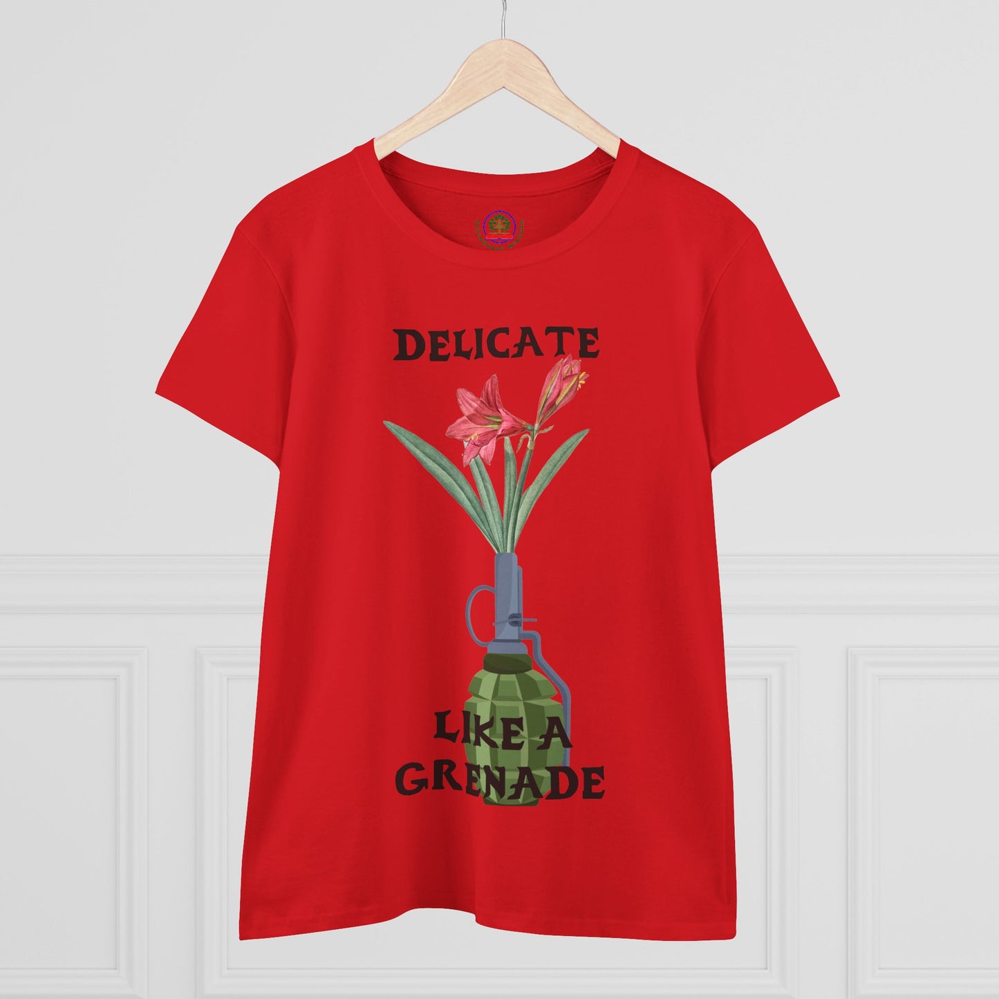 Delicate Like a Grenade Tee, Women's Cotton T-Shirt, Gift for Her, Sarcastic