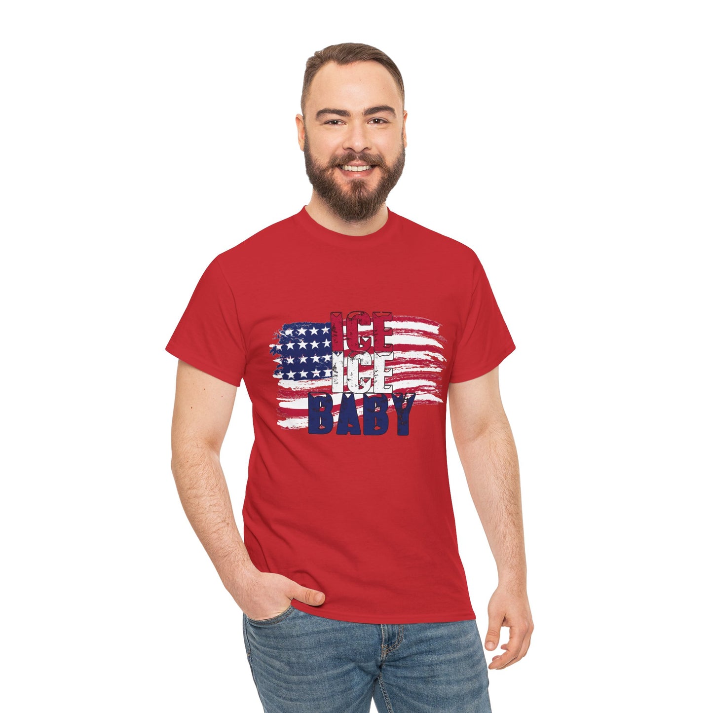 Ice Ice Baby American Flag T-Shirt, Patriotic Tee, America First, USA
