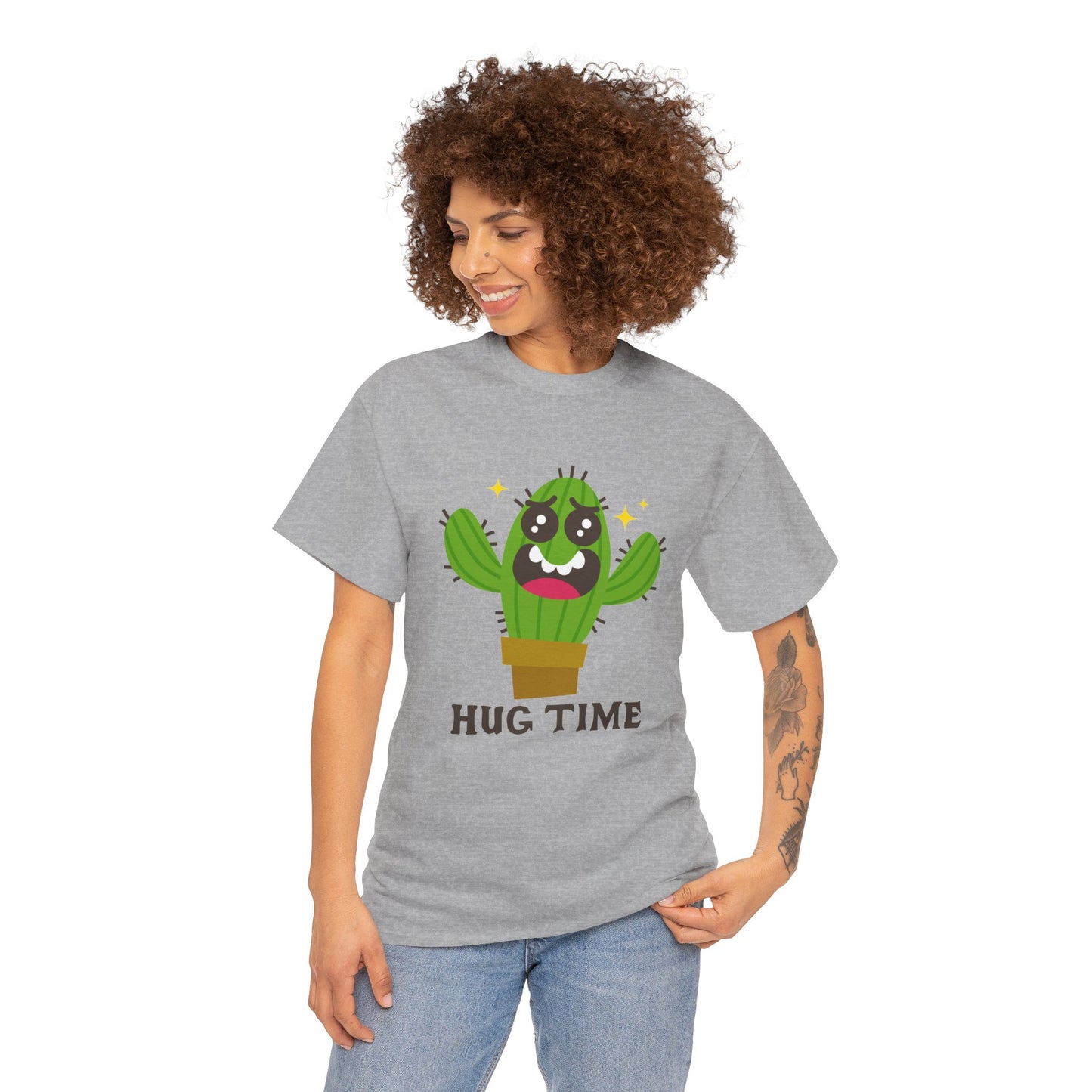 Cactus Hug Time T-Shirt, Plant Lover Gift, Funny Unisex Tee, Succulent Graphic