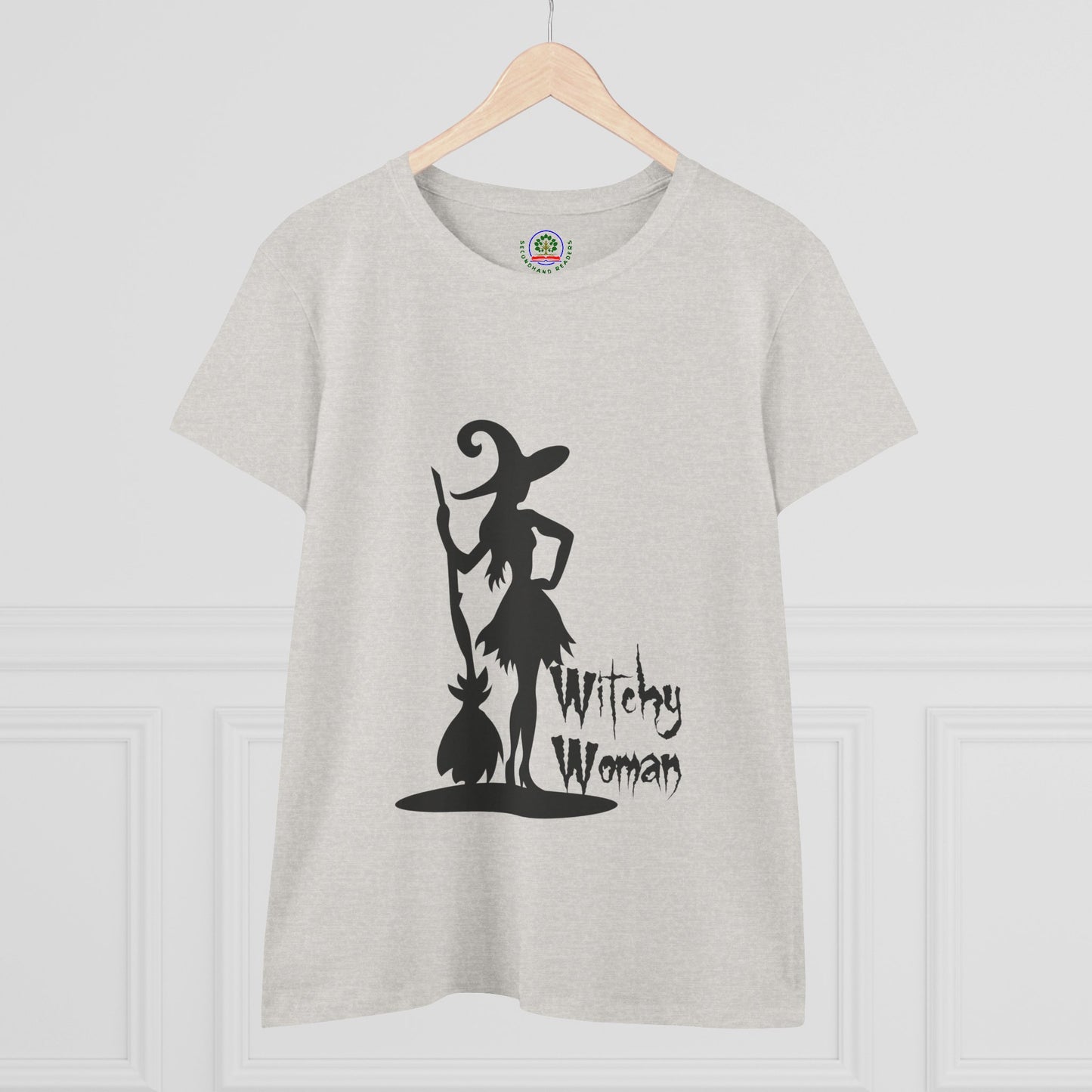 Witchy Woman Tee, Halloween Shirt, Women's Midweight Cotton Tee, Spooky Gift