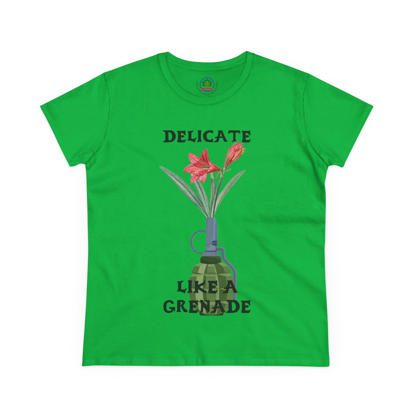 Delicate Like a Grenade Tee, Women's Cotton T-Shirt, Gift for Her, Sarcastic