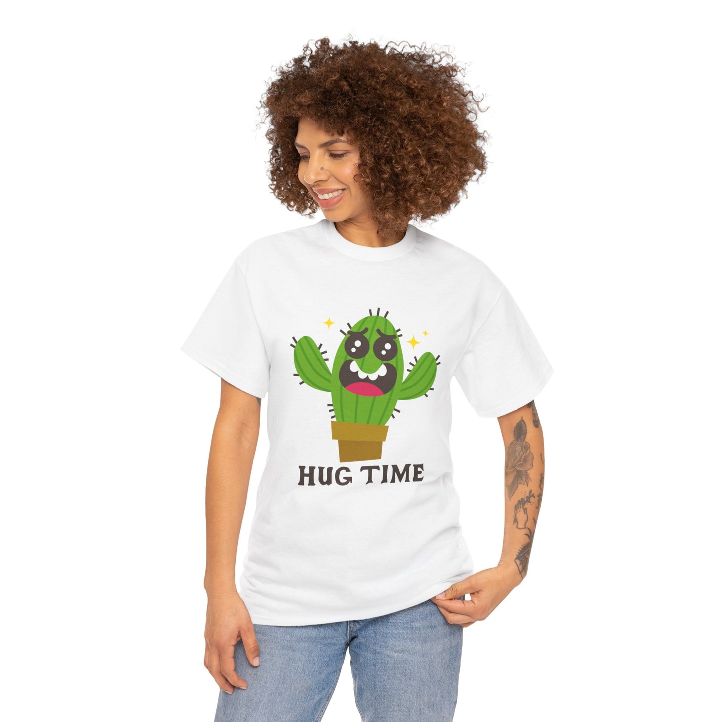 Cactus Hug Time T-Shirt, Plant Lover Gift, Funny Unisex Tee, Succulent Graphic