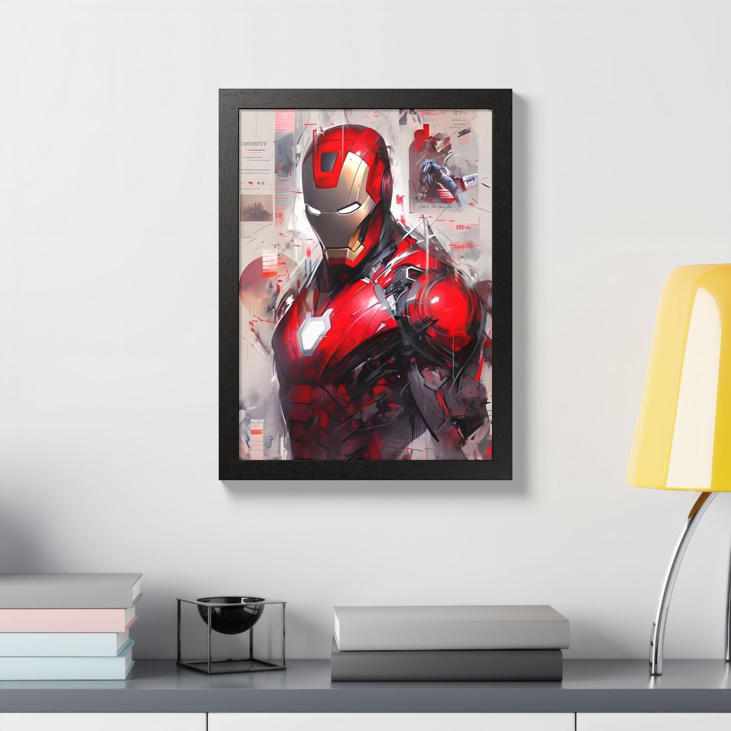 Ironman Poster, Comic Book Decor, Framed Wall Art, Marvel Art Gift, Geek Home