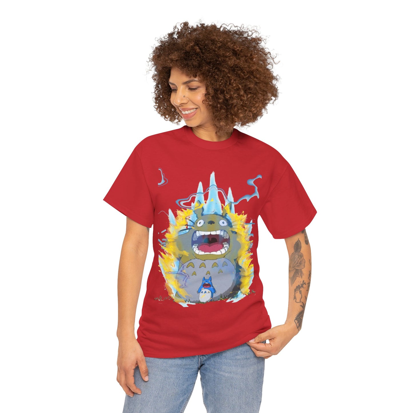 Anime Totoro Super Saiyan Unisex T-Shirt, Studio Ghibli Fun Dragon Ball