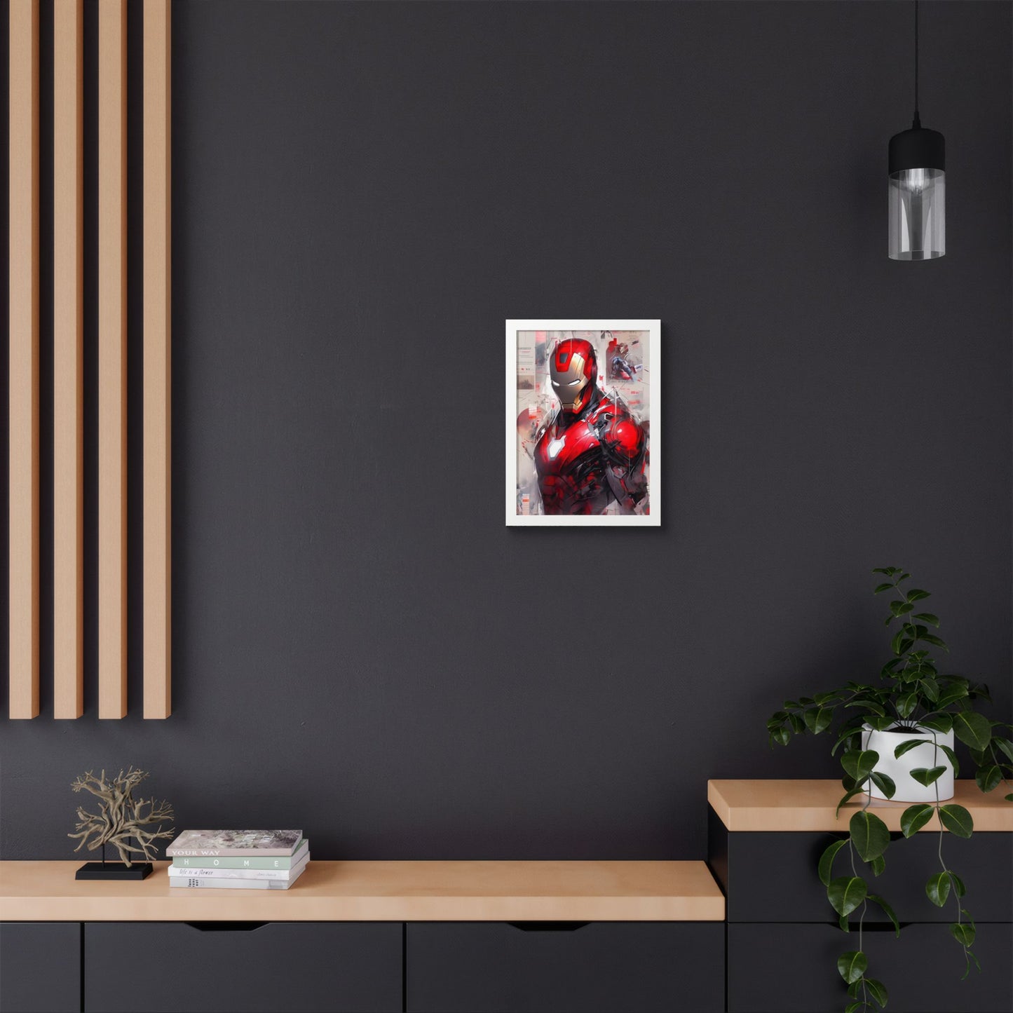 Ironman Poster, Comic Book Decor, Framed Wall Art, Marvel Art Gift, Geek Home