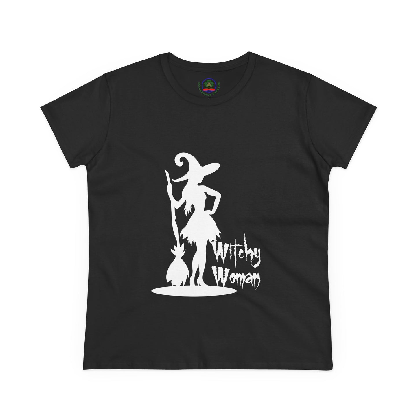 Witchy Woman Tee, Halloween Shirt, Women's Midweight Cotton Tee, Spooky Gift