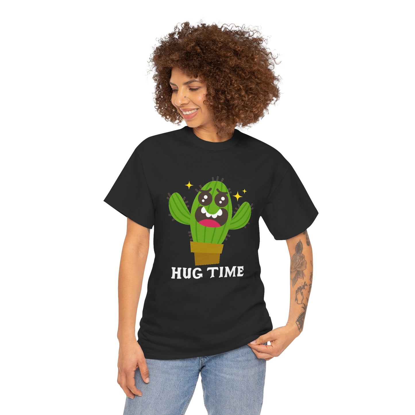 Cactus Hug Time T-Shirt, Plant Lover Gift, Funny Unisex Tee, Succulent Graphic