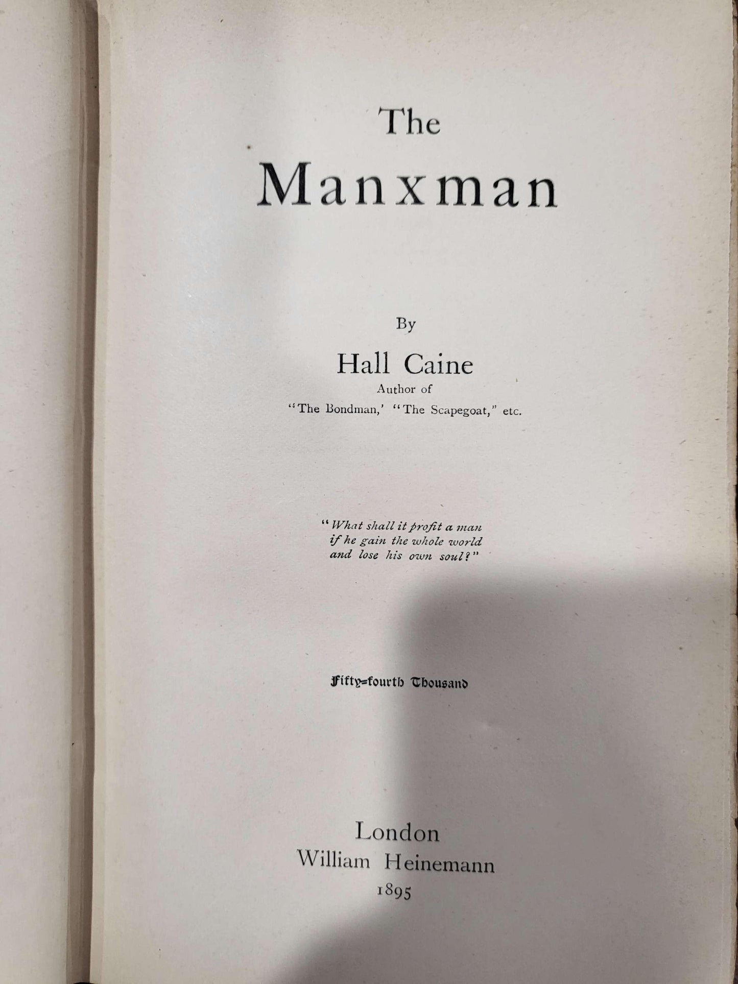 The Manxman - Hall Caine - 1894, Hardcover