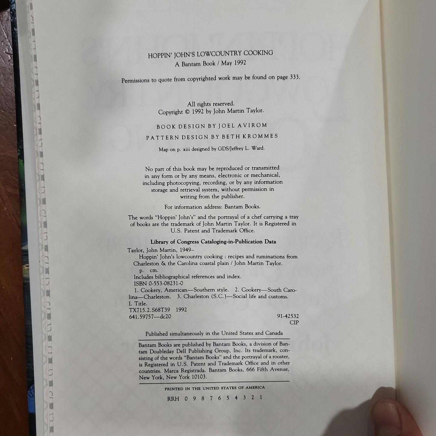 Hoppin' John's Lowcountry Cooking - John Martin Taylor - Signed by The Author - 1992, Hardcover