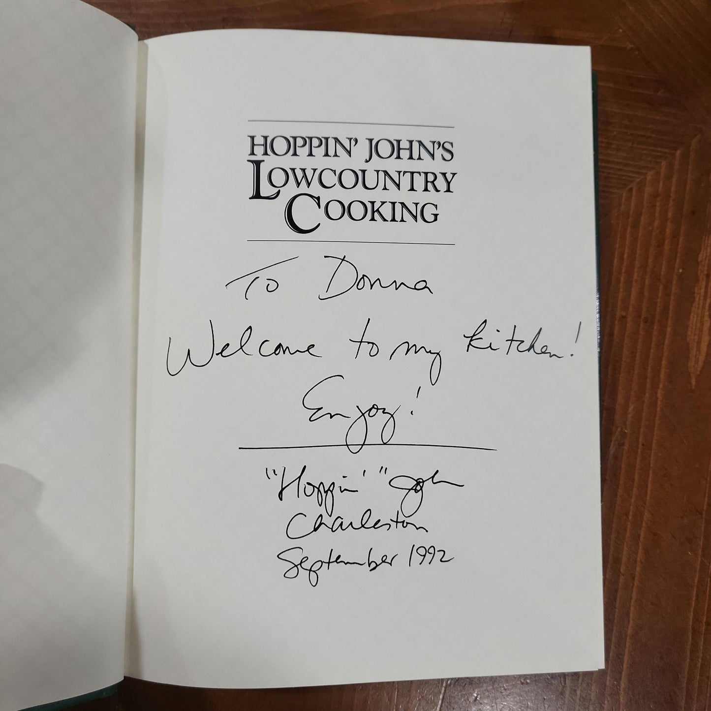 Hoppin' John's Lowcountry Cooking - John Martin Taylor - Signed by The Author - 1992, Hardcover