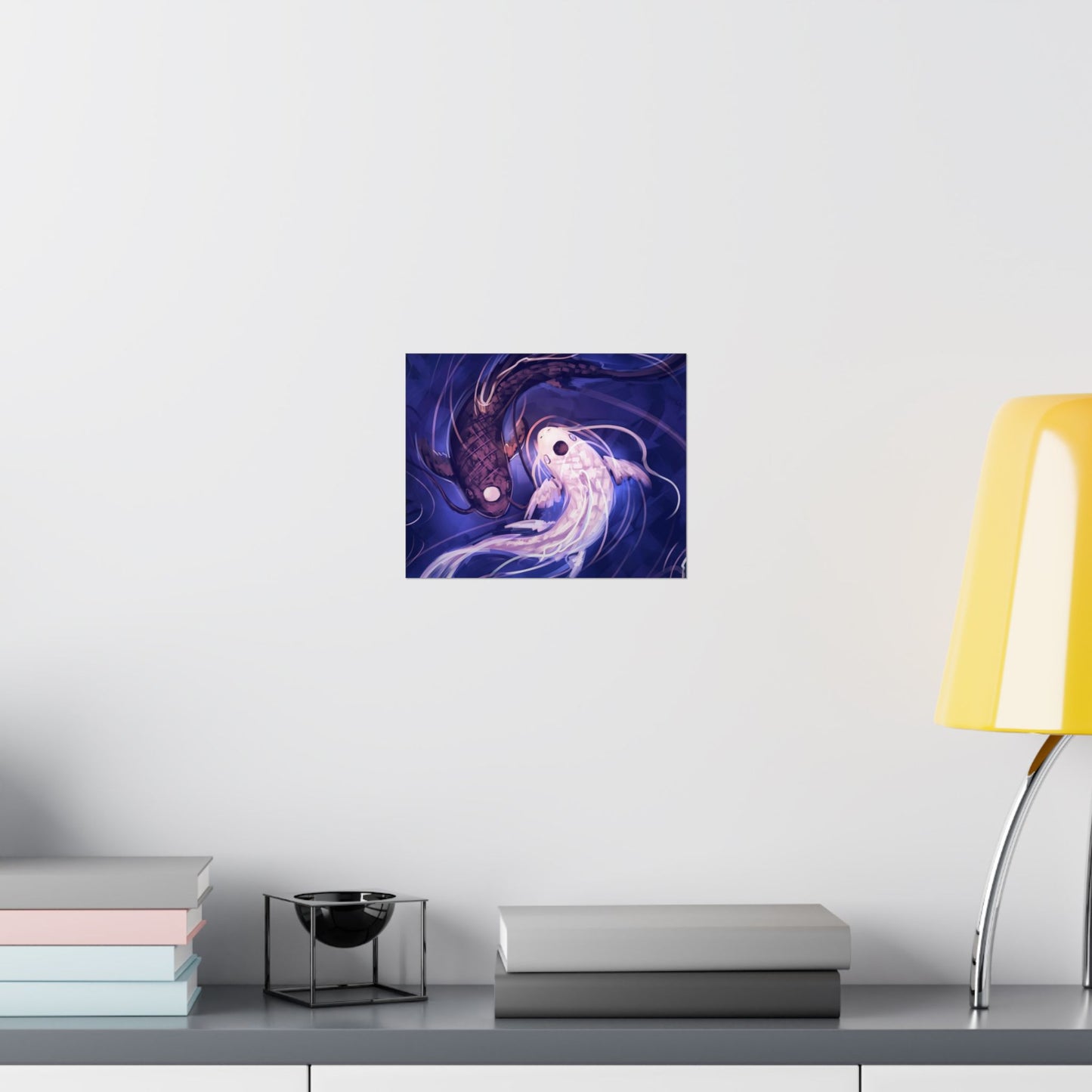 Yin Yang Koi Fish Matte Horizontal Poster | Avatar-Inspired Tui and La, Moon and Ocean Spirit