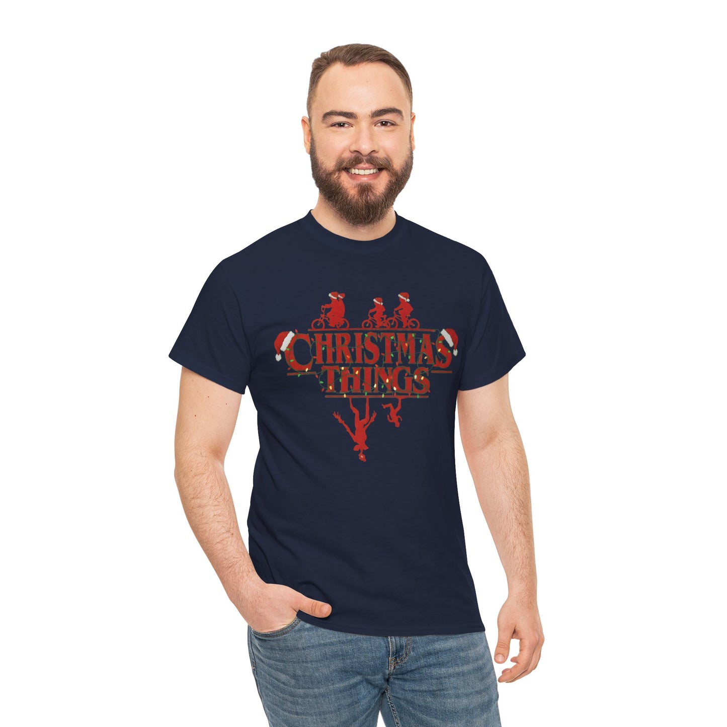 Christmas Things Retro Upside Down T-Shirt | Holiday Graphic Tee