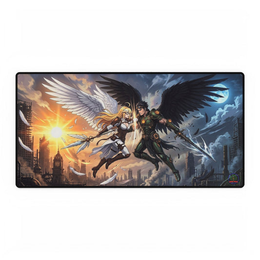 Clash of Angels anime-themed oversized gaming mousepad with vibrant artwork, ideal for desk decor and MTG TCG gameplay.