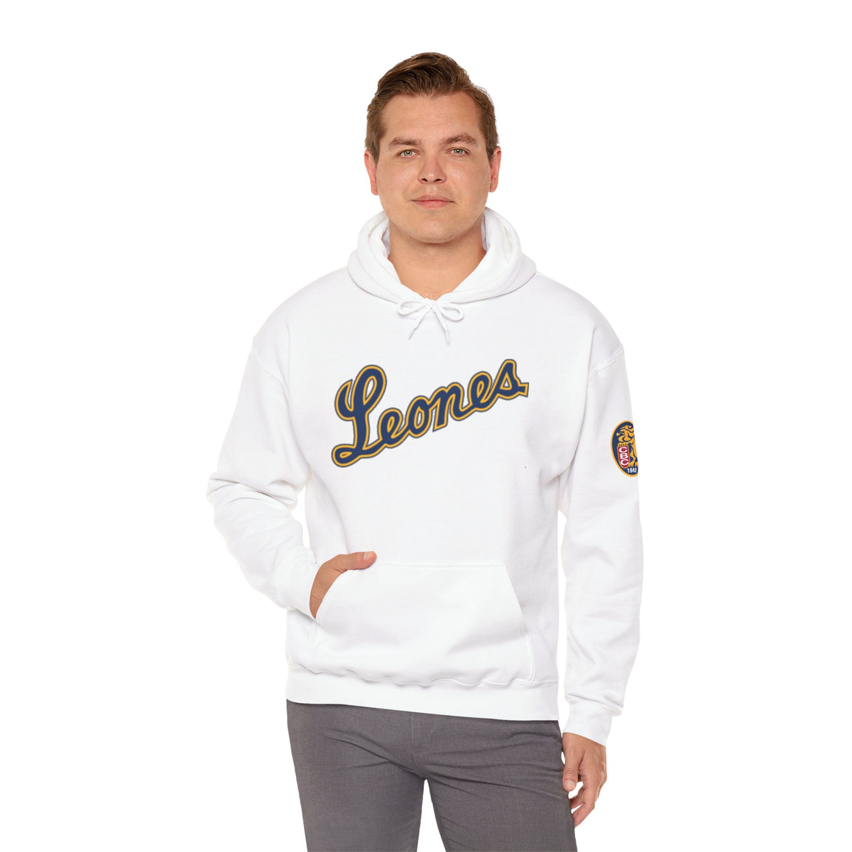 Venezuelan Baseball Fan, Leones del Caracas Unisex Heavy Blend™ Hooded Sweatshirt