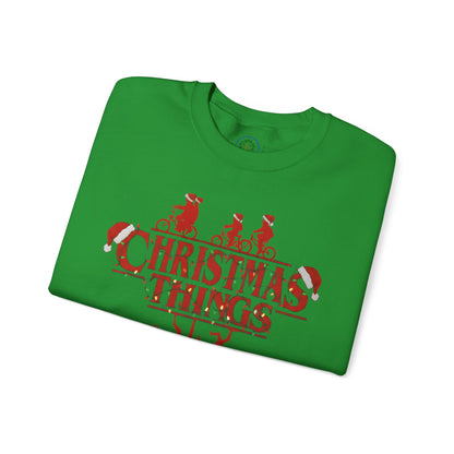 Christmas Things Sweatshirt | Stranger Style Retro Holiday Graphic  | The Upsidedown
