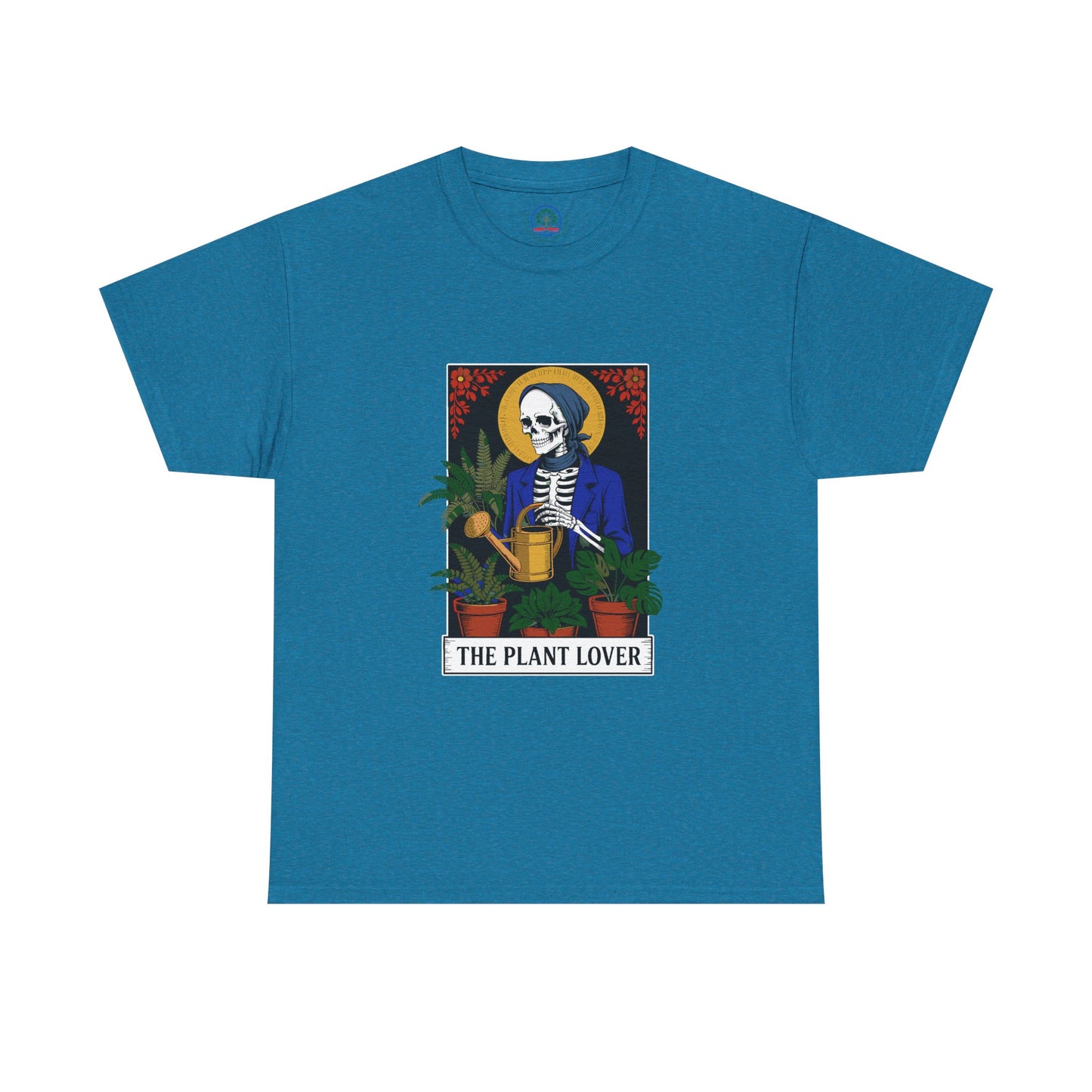 Printify plant lover T-shirt featuring tarot card design for plant enthusiasts, casual and humorous plant enthusiast shirt.